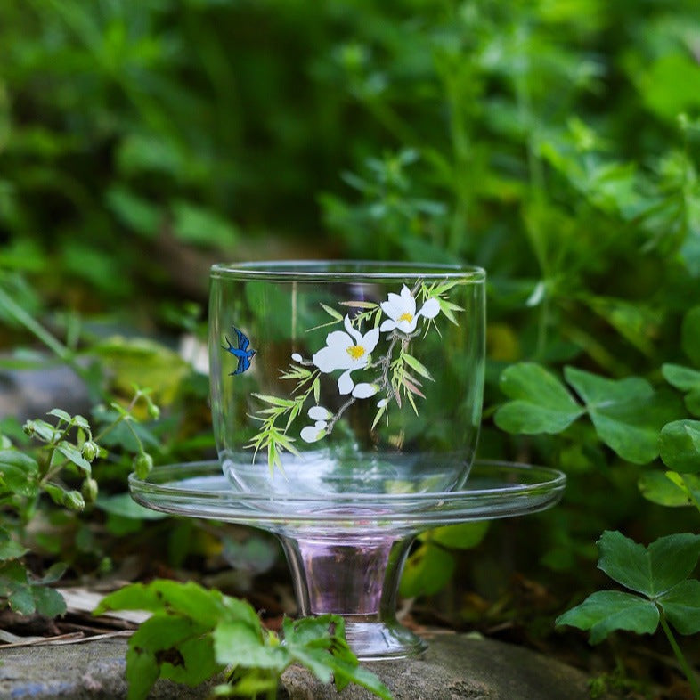 This is a glass teacup