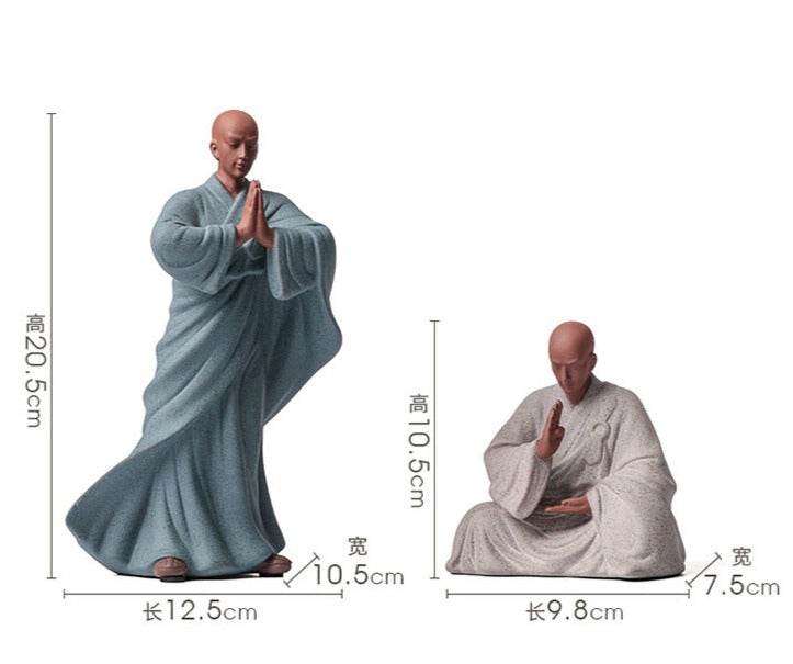 Chinese Zen Mini Monk Sculpture Tea Pet Classic Cermony Style