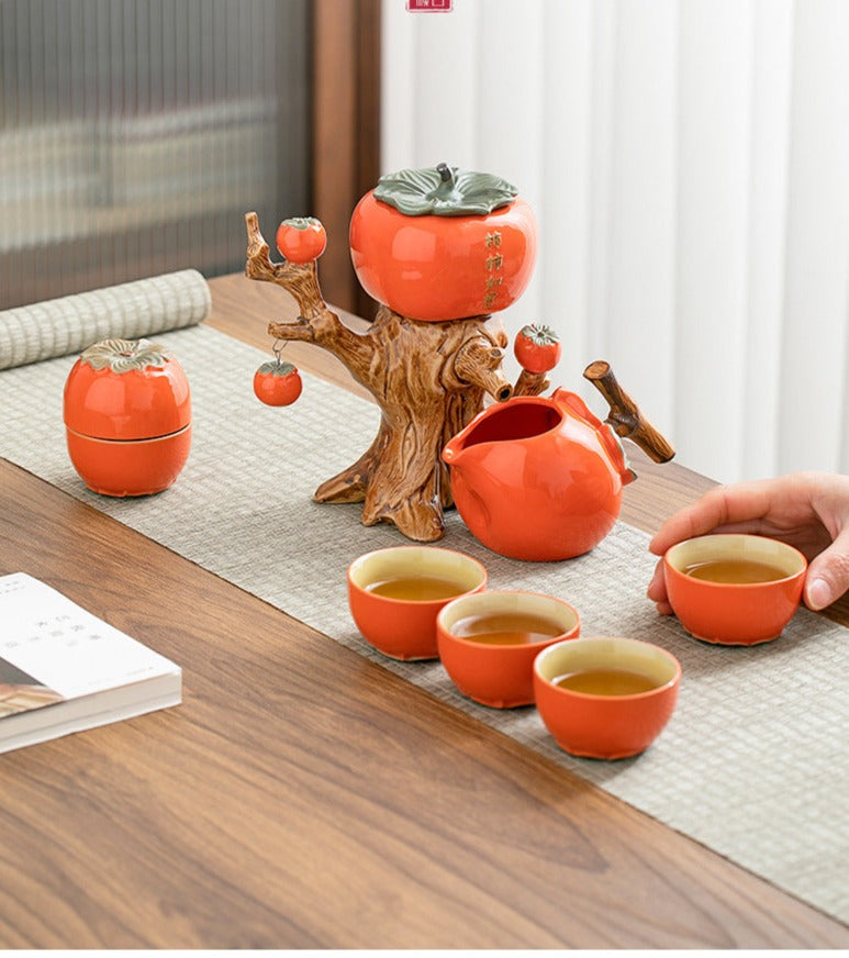 This is a persimmon-shaped automatic teapot