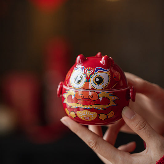 Handmade Original Red Teapot Cute Dragon Teapot Ceramic One Pot One Cups Portable Storage Travel Tea Set Small Set