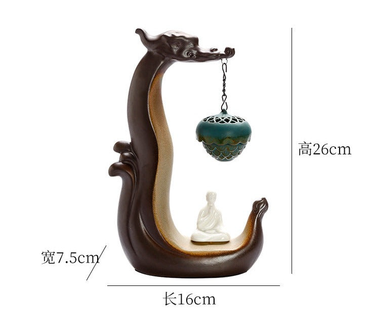 Handemade Incense Holder Incense burner Zen Chinese Dragon Classic Ornament Home Deco Design Indoor incense Plug Tea Pet