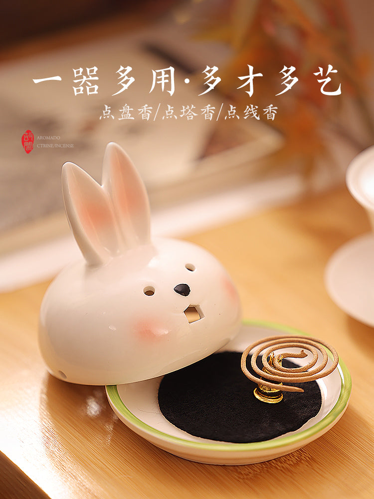 Handemade Incense Holder Incense burner Cute Rabbit Classic Ornament Home Deco Design Indoor