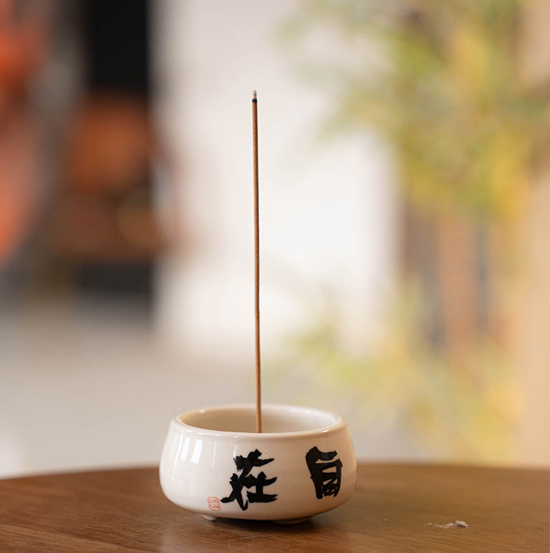 Handemade Incense Holder Incense burner Zen Chinese Calligraphy Classic Ornament Home Deco Design Indoor incense Plug Tea Pet