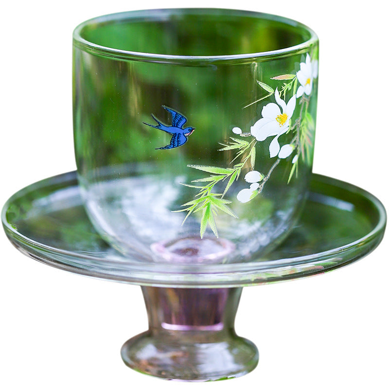 This is a glass teacup