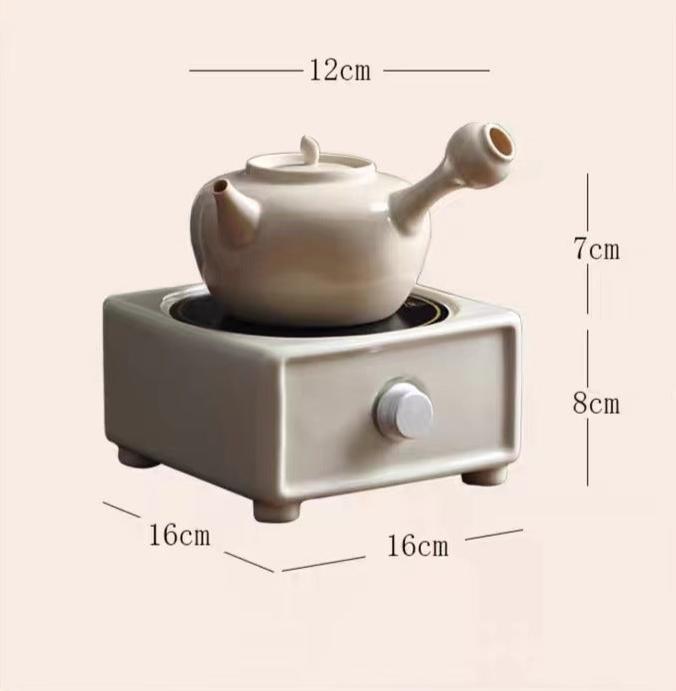 Chinese Handmade Wood Ash Glazed Electric Cermaic Heater Kettle Set Original Design Anti-water 1100W 220V