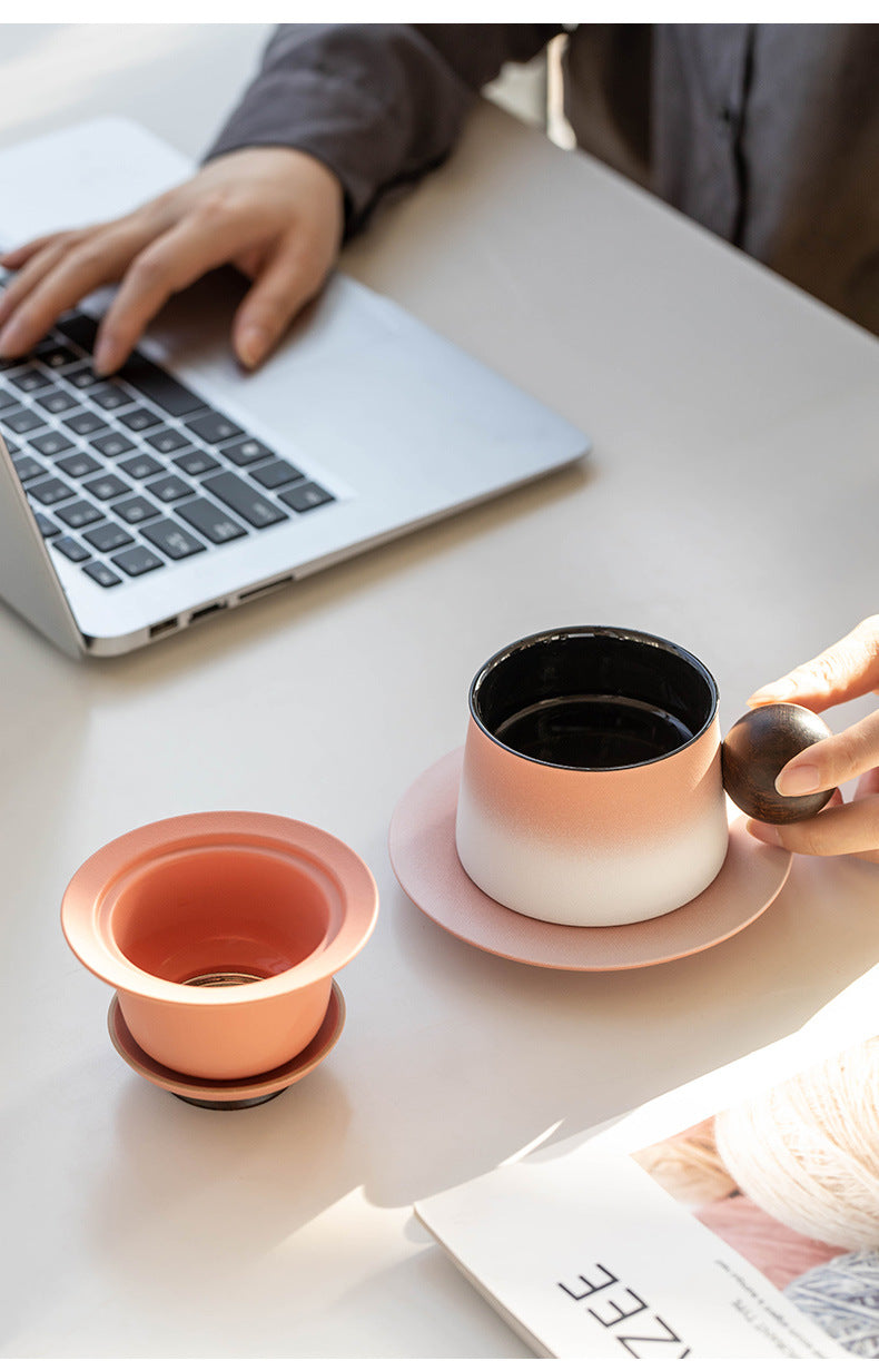 This is a ceramic easy brew mug coffee cup teacup