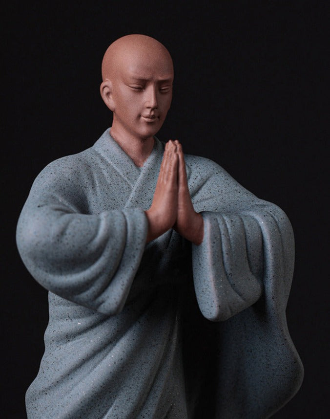 Chinese Zen Mini Monk Sculpture Tea Pet Classic Cermony Style