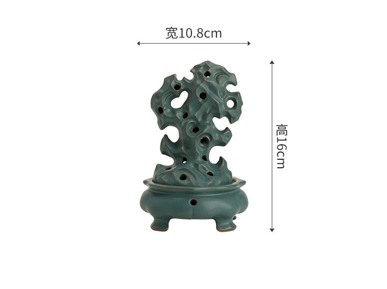 Handmade Porcelain Incense Holder Zen Chinese Taihu Stone Classic Ornament Home Deco Design Indoor Incense burner