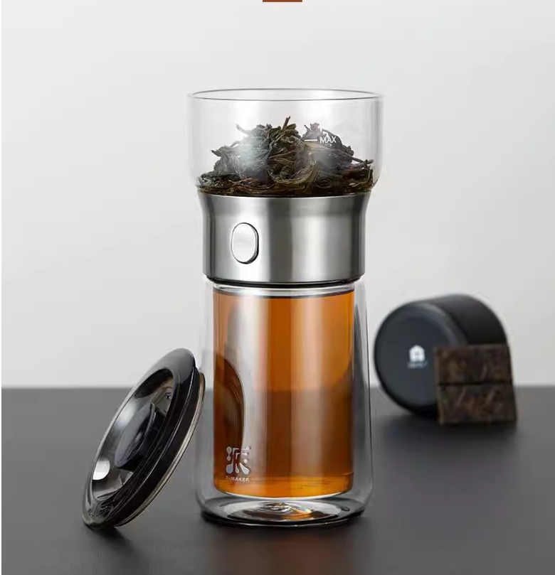 this is an automatic glass teapot travel set