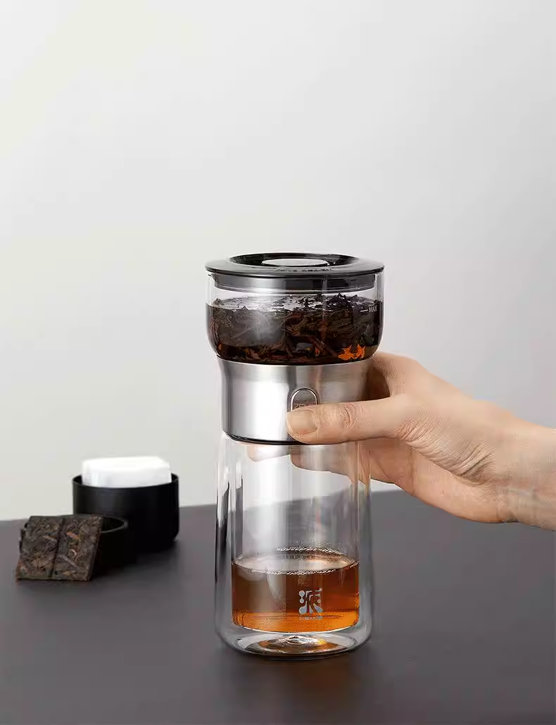 this is an automatic glass teapot travel set