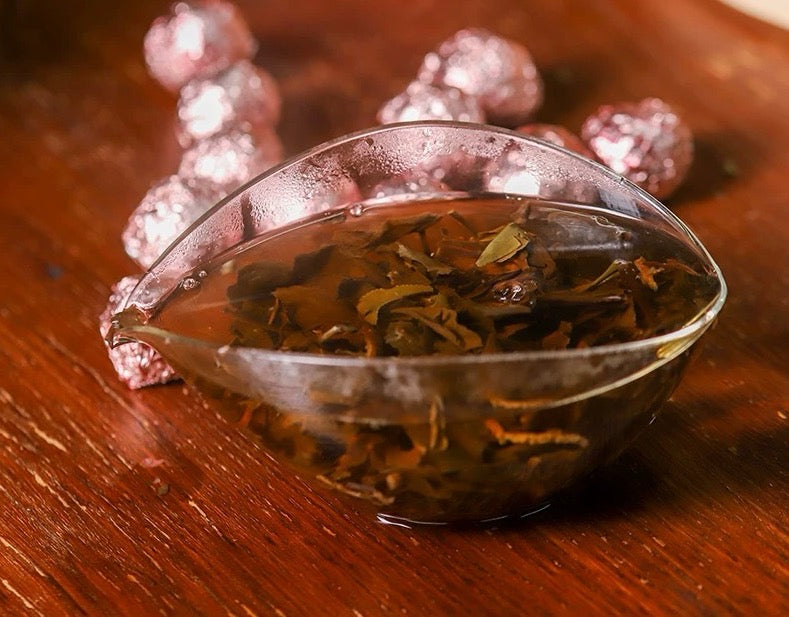 2017 Premium Shoumei Compressed Tea Ball Longzhu Dried Tangerine Peel Sweet Aged White Tea