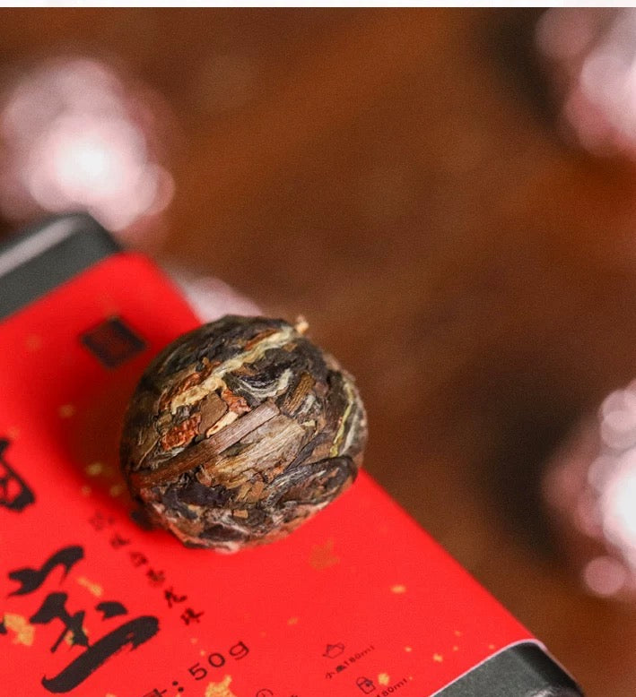 2017 Premium Shoumei Compressed Tea Ball Longzhu Dried Tangerine Peel Sweet Aged White Tea