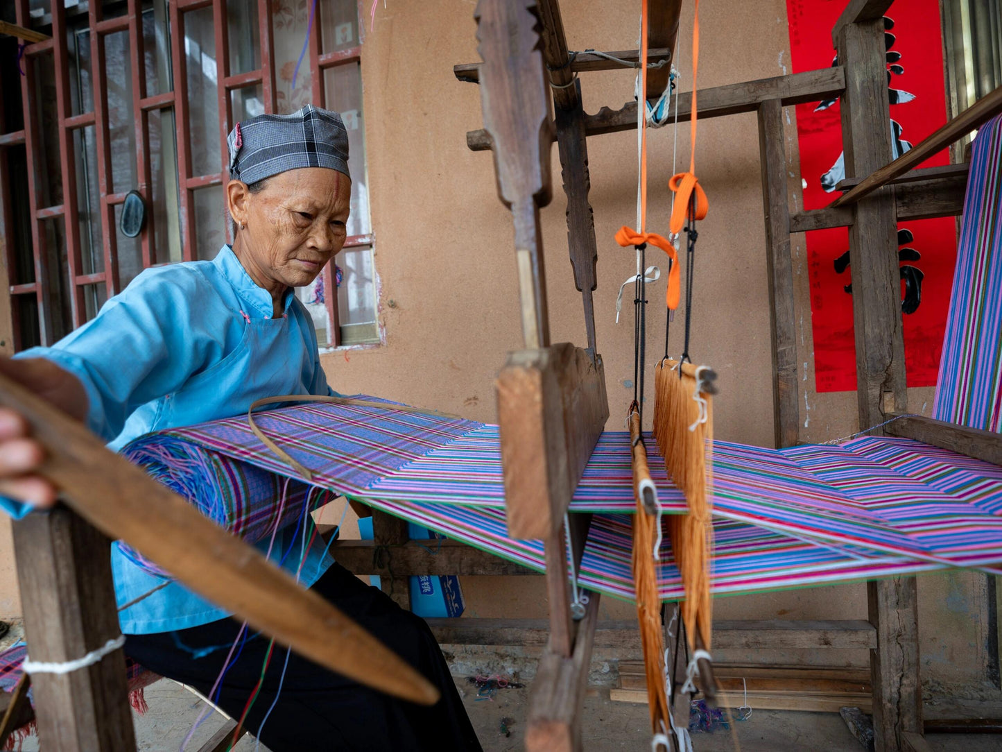 High-end Handcrafted Anise Field Pattern Chinese Pink White Zhuang Brocade Silk Cloth Scarf Tea Table Cloth