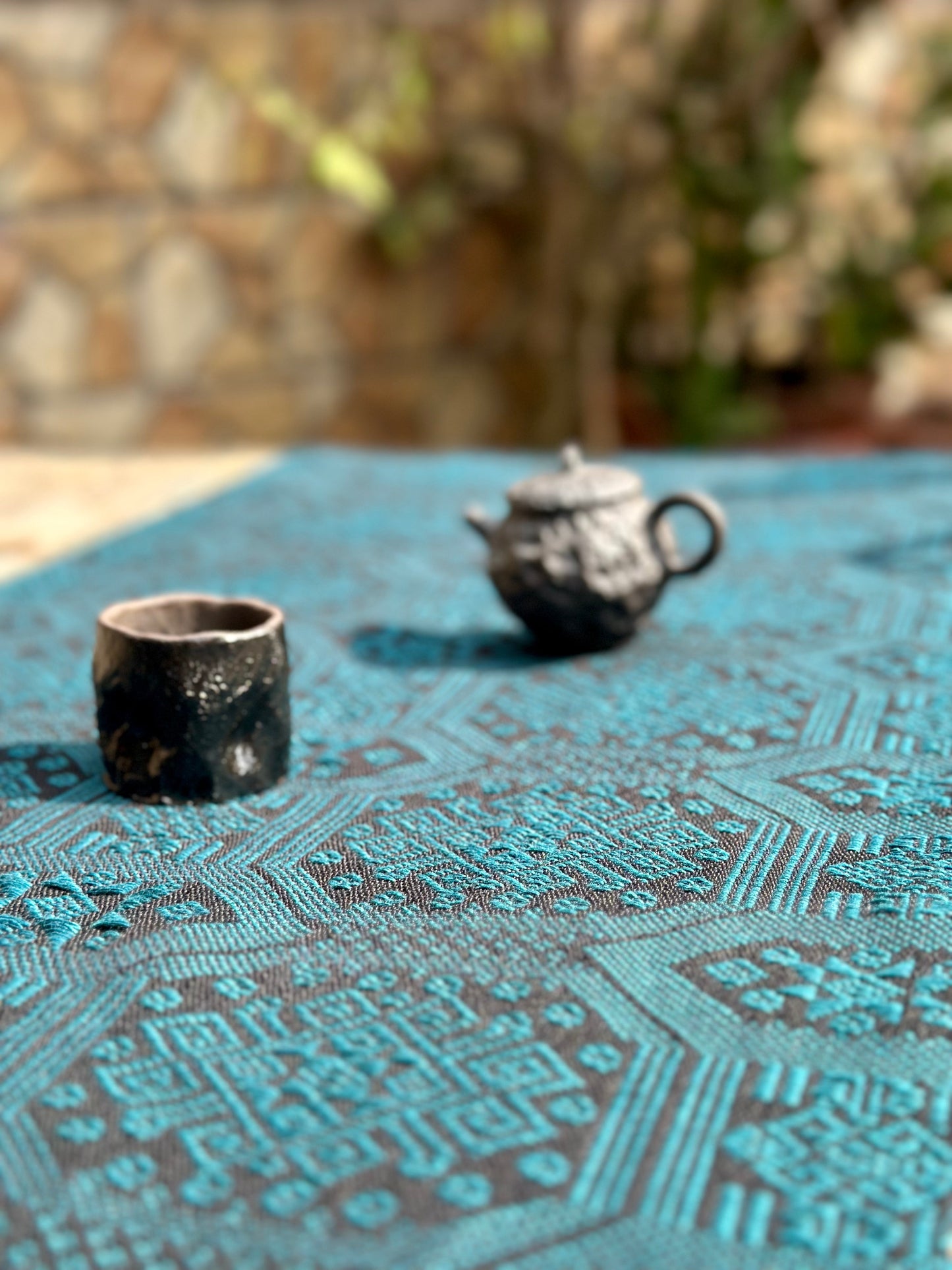 High-end Handcrafted Python Dragon Pattern Emerald Black Chinese Zhuang Brocade Silk Cloth Scarf Tea Table Cloth