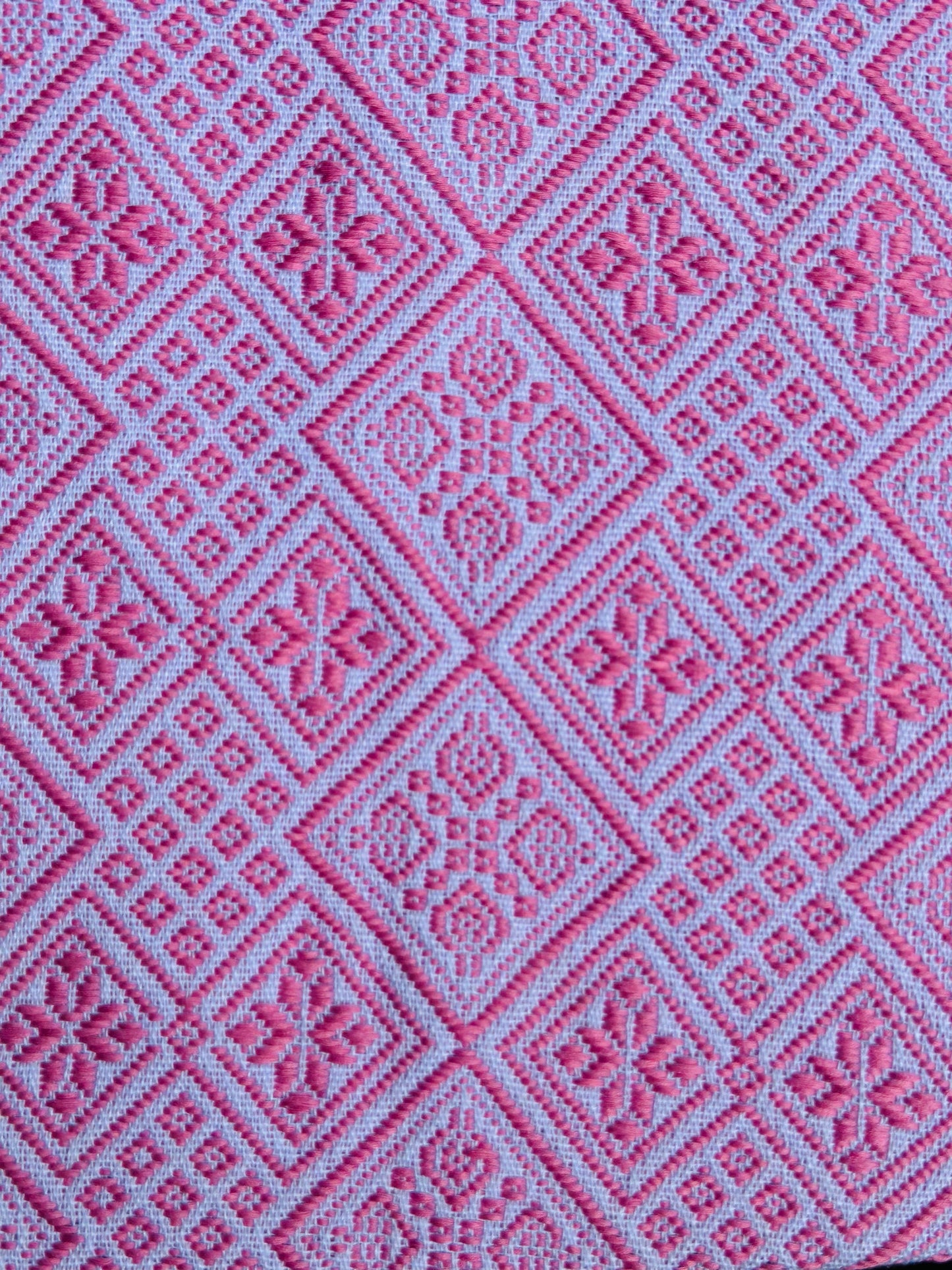 High-end Handcrafted Anise Field Pattern Chinese Pink White Zhuang Brocade Silk Cloth Scarf Tea Table Cloth