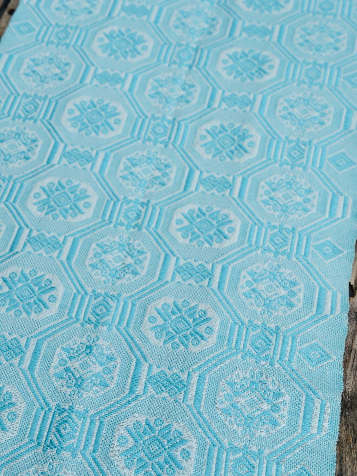 High-end Handcrafted Small Python Dargon Pattern Chinese Light Green White Zhuang Brocade Silk Cloth Scarf Tea Table Cloth