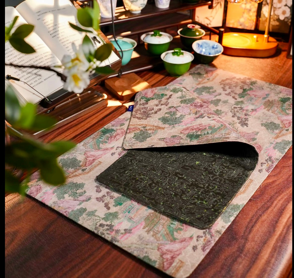 Handmade Chinese Original Mountain Landsccape Pattern Tea Table Cloth Chaxi Chabu Tea Accessory