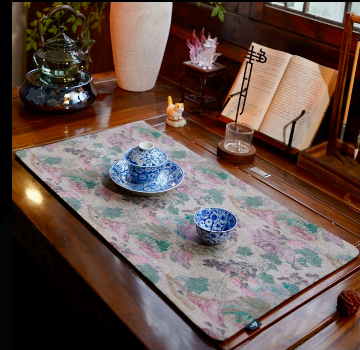 Handmade Chinese Original Mountain Landsccape Pattern Tea Table Cloth Chaxi Chabu Tea Accessory