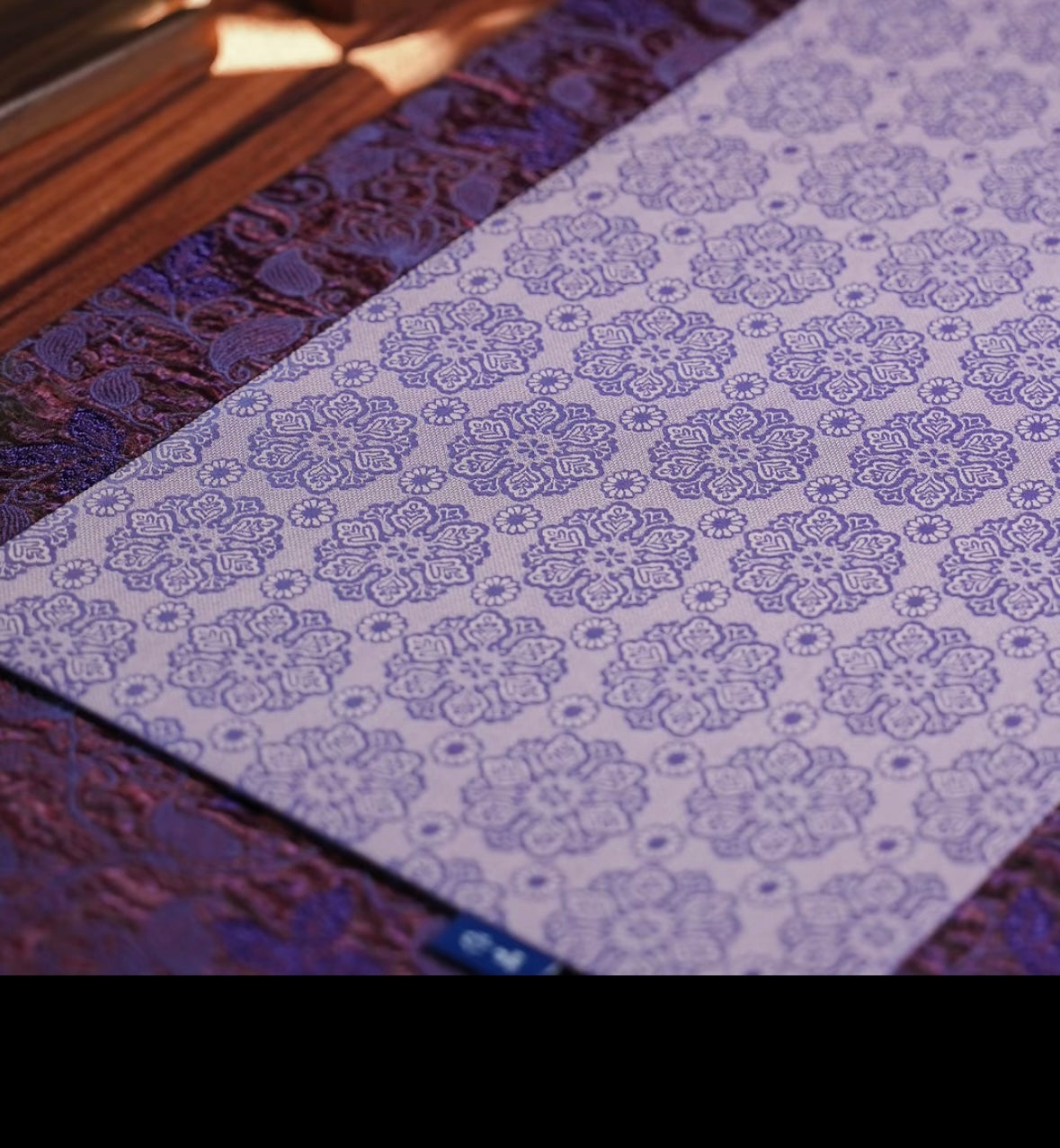 Handmade Chinese Original Purple Flower Broade Pattern Tea Table Cloth Chaxi Chabu Tea Accessory