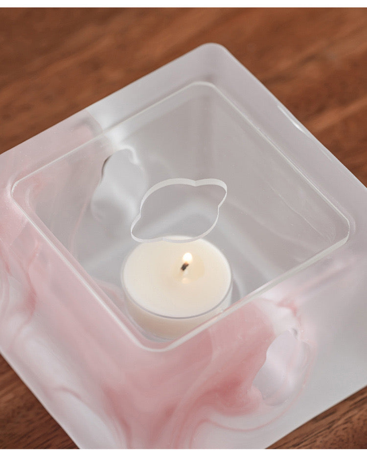 High Quality Flower Shape High Borosilicate Glass Teapot Kettle Mini Stove Set