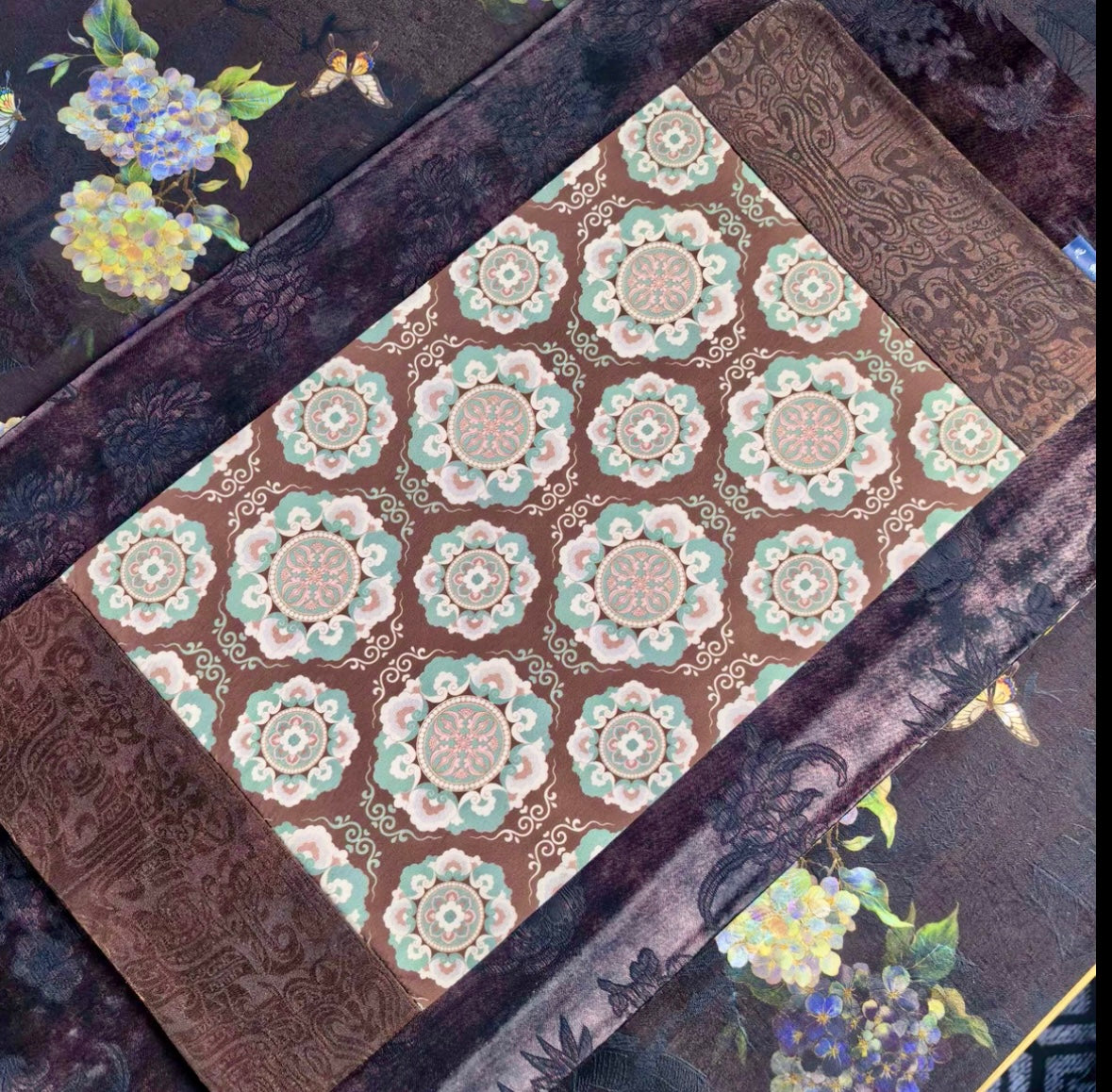 Original Chinese Traditional Baoxiang Flower Tea Table Cloth Chaxi Chabu