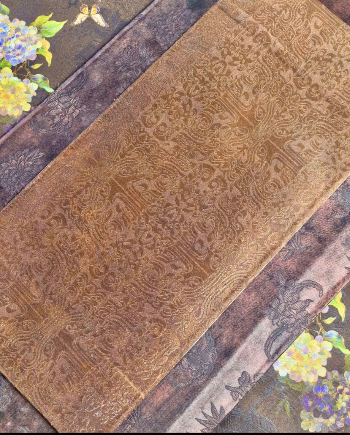 Original Chinese Traditional Baoxiang Flower Tea Table Cloth Chaxi Chabu