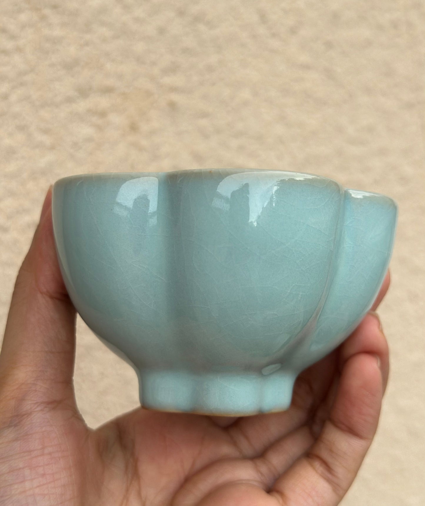 Handcrafted Chinese High-class Ru Porcelain Ruyao Longdan Dragon Egg Shape Ru Ware Classic Teapot