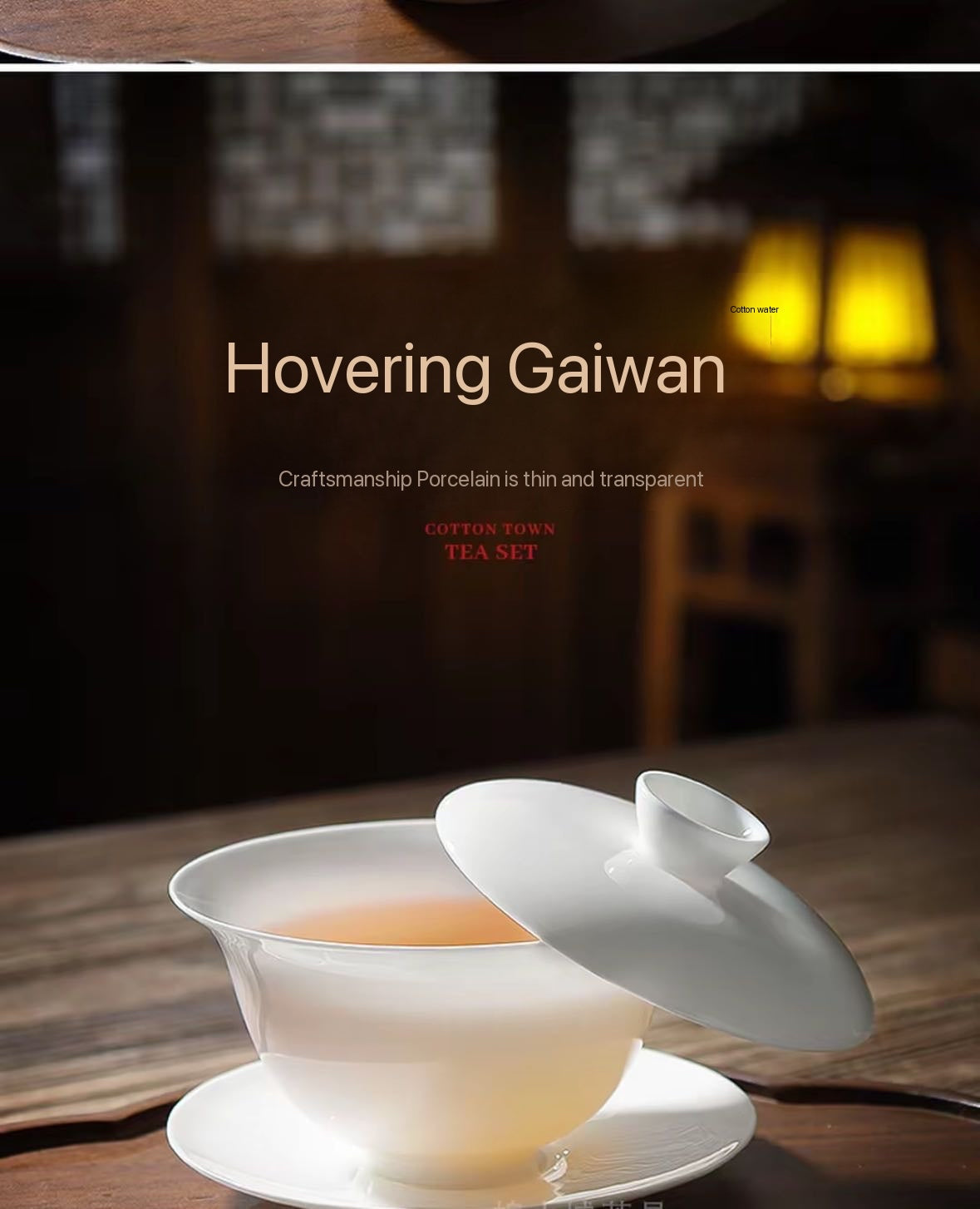 Super Thin Chinese Chaozhou Bone China Gaiwan Set Gongfu Cha Set Tea Saucer
