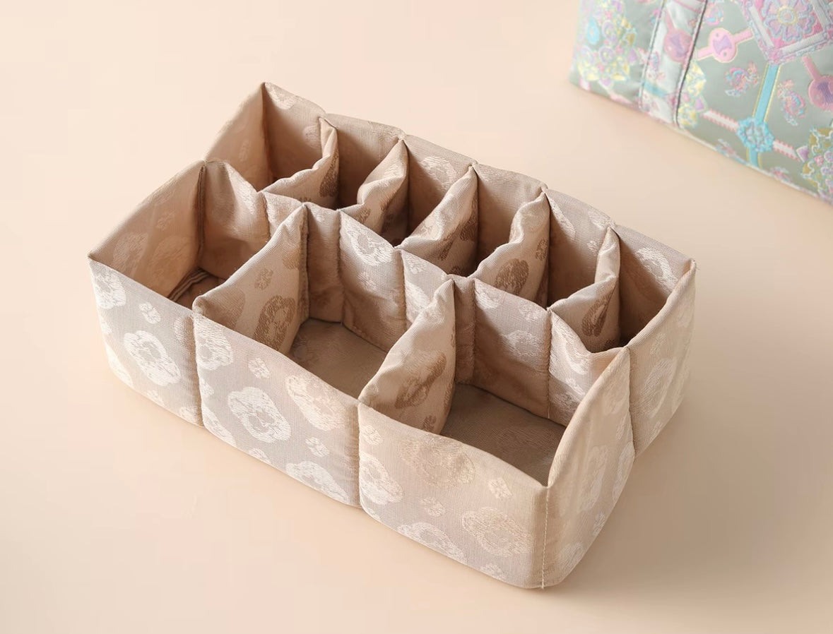 Chinese High-end Traditional Song Brocade Blue Baoxiang Motif Tea Bag Travel Cloth Bag Big Capacity Portable Storage Bag