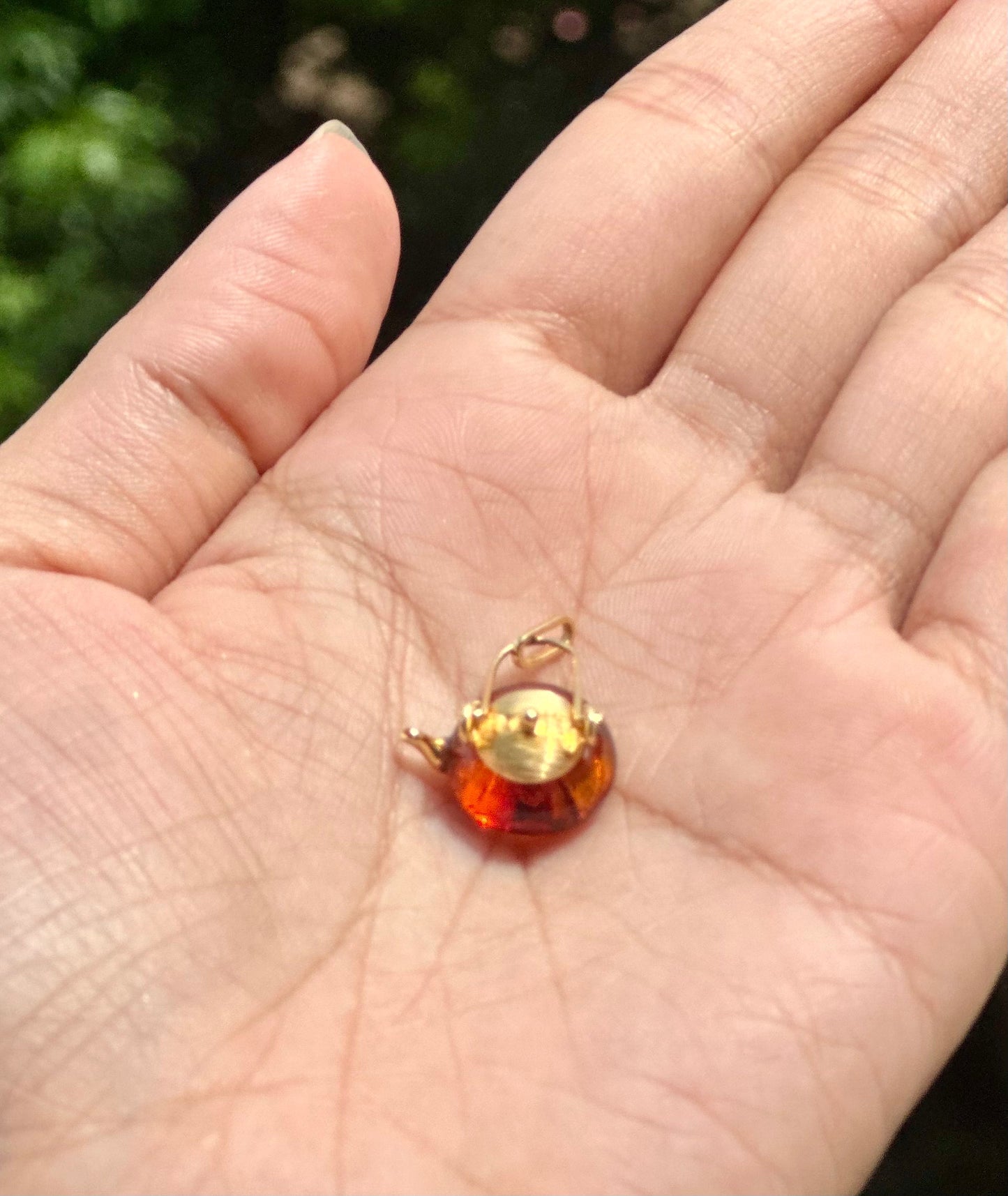 S925 Sterling Silver Original Design Handmade Teapot Shape Amber Earrings