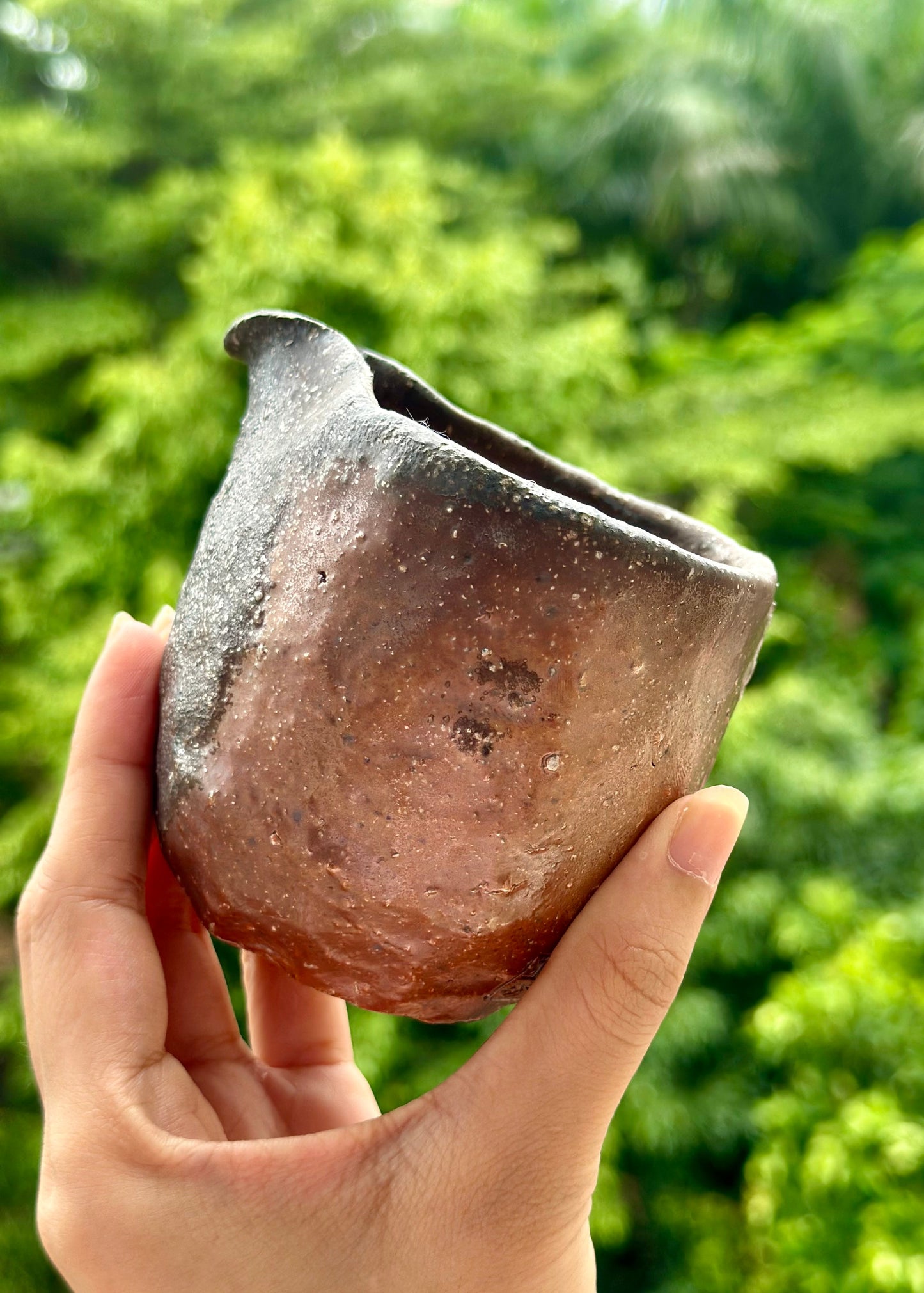 Woodfired Handmade Crude Pottery Fair Cup Handengraved Lotus Seed Motif Chinese Master Pottery Gongdaobei