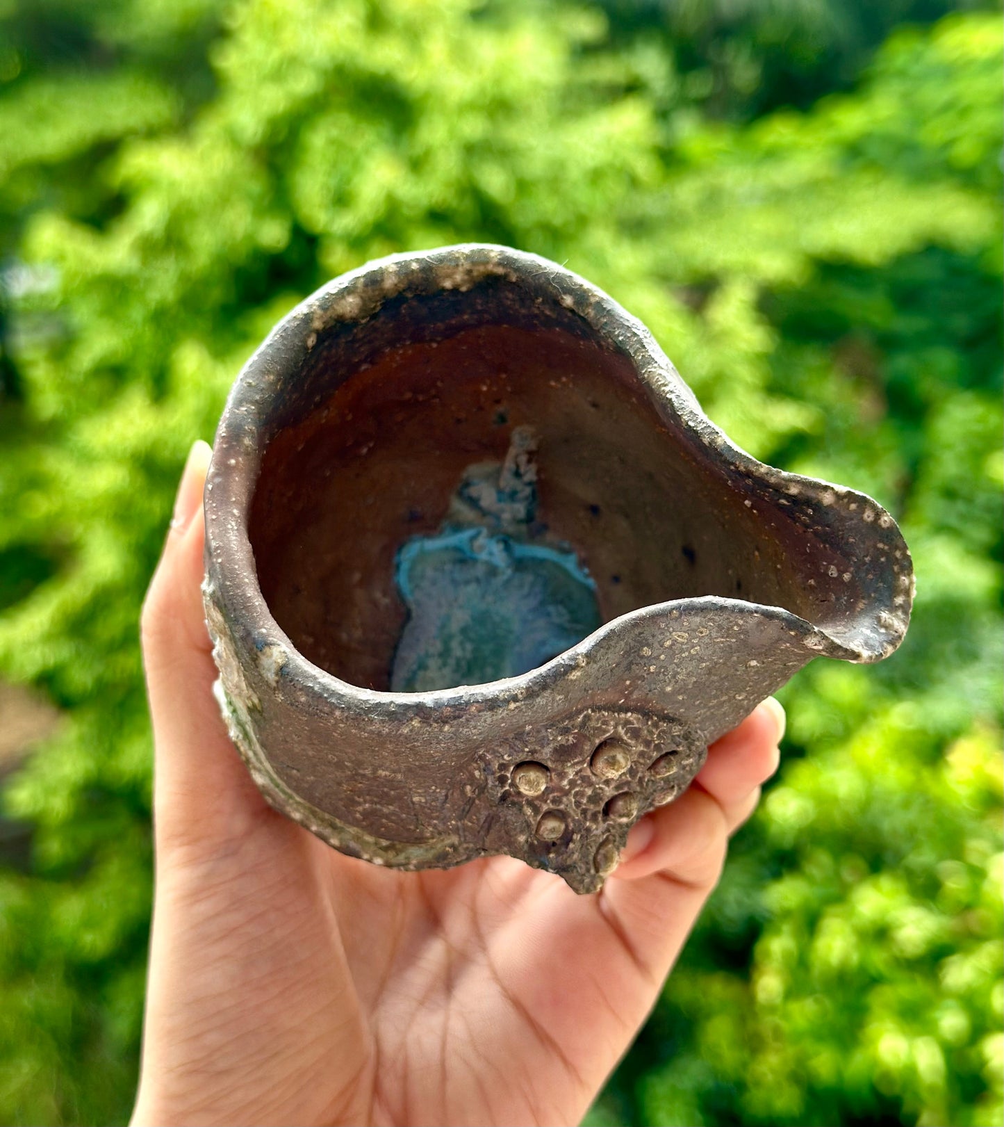 Woodfired Handmade Crude Pottery Fair Cup Handengraved Lotus Seed Motif Chinese Master Pottery Gongdaobei