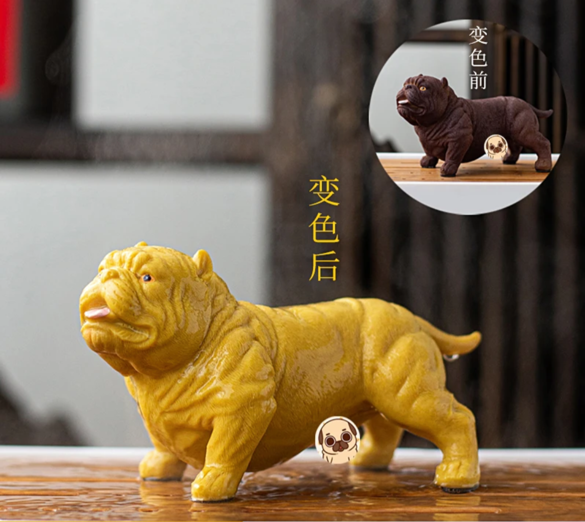 This is a color changing dog teapet.this is a resin teapet