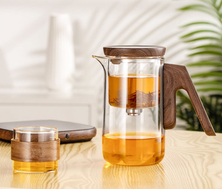 This is a high borosilicate glass teapot.This is a magnetic timing teapot