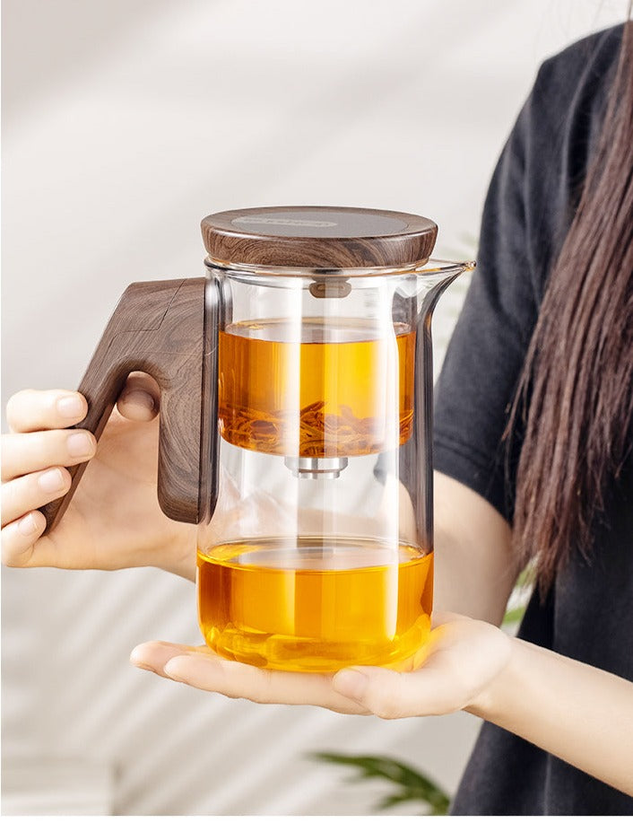 This is a high borosilicate glass teapot.This is a magnetic timing teapot