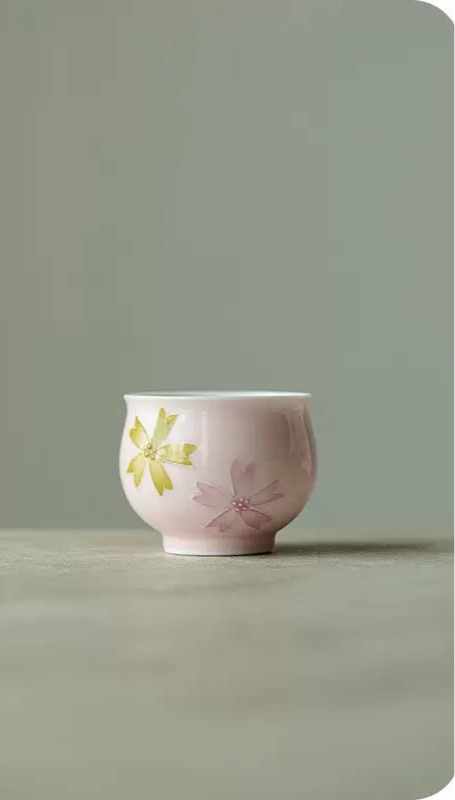 Original Handpainted Chinese Arita Ware Cherry Flower Teapot Pink Teapot Master Ceramic Japanese Ceramic Artwork