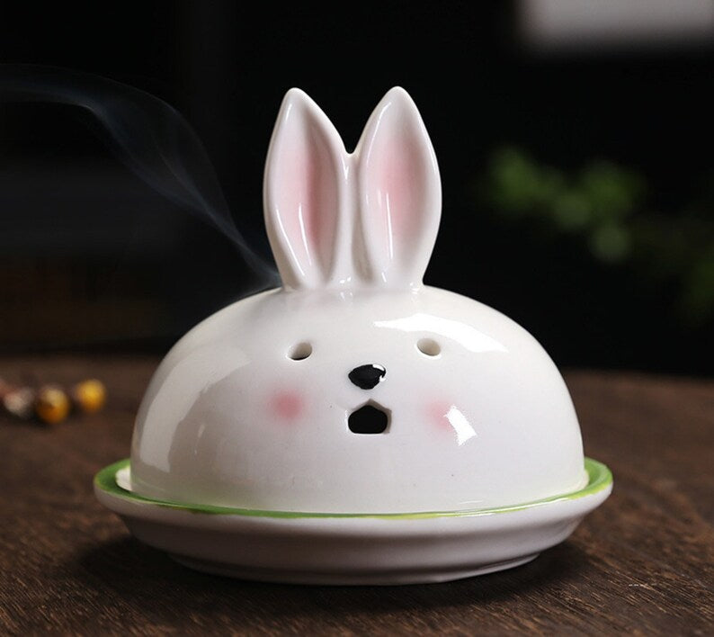 Handemade Incense Holder Incense burner Cute Rabbit Classic Ornament Home Deco Design Indoor