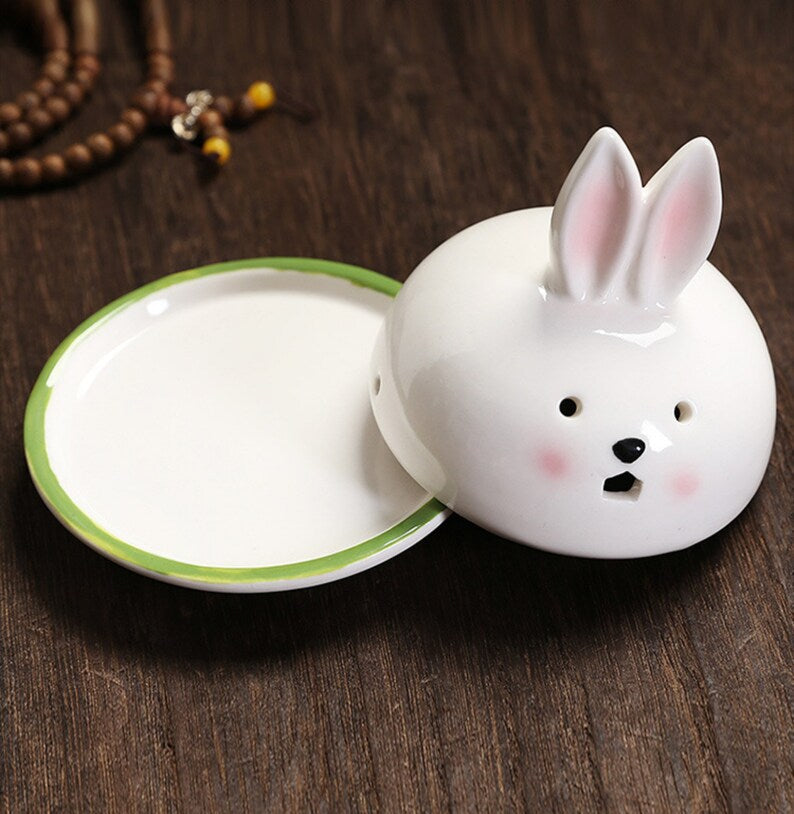 Handemade Incense Holder Incense burner Cute Rabbit Classic Ornament Home Deco Design Indoor