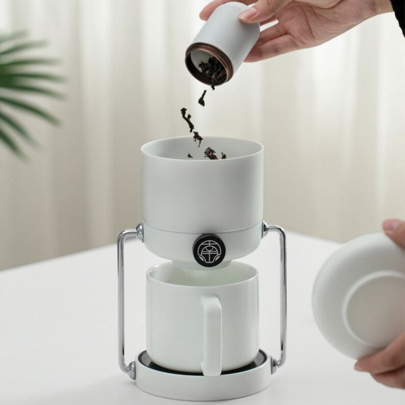 this is an automatic ceramic teapot warmer set