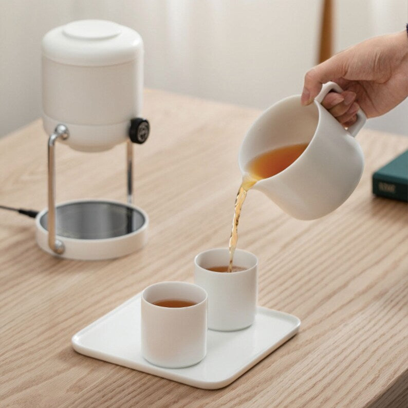 this is an automatic ceramic teapot warmer set