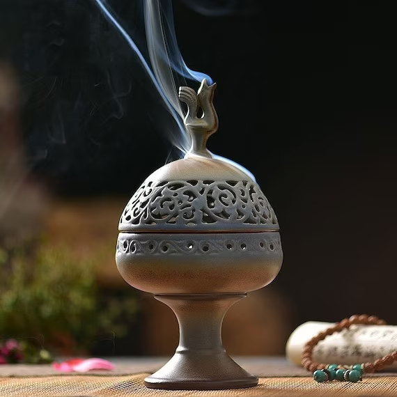 Handmade Incense Burner Original Zen Design Antique Style Chinese Artwor