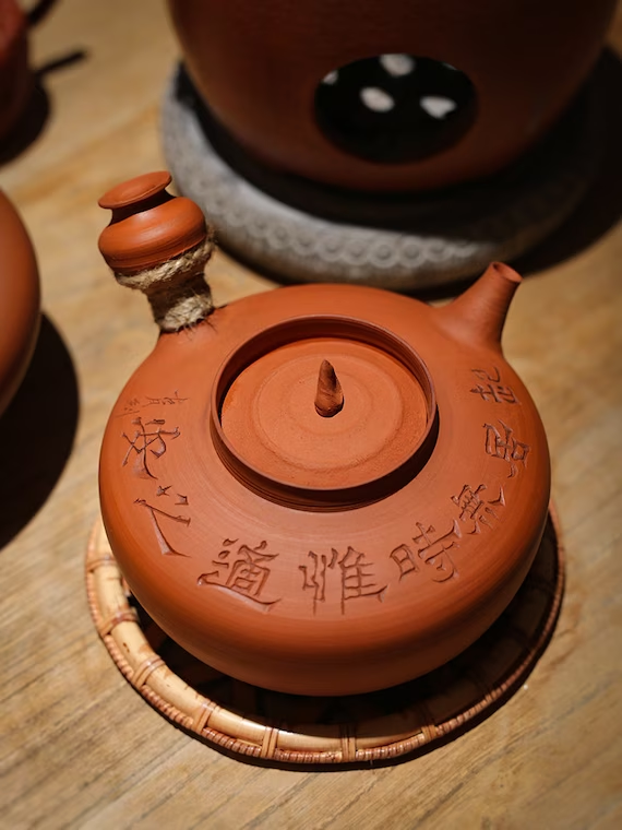 This is a pottery kettle