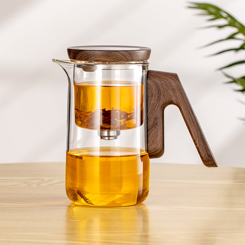 This is a high borosilicate glass teapot.This is a magnetic timing teapot