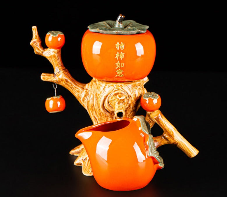 This is a persimmon-shaped automatic teapot