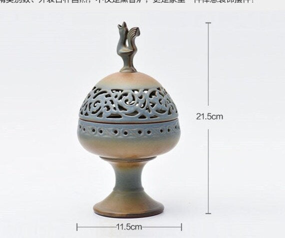 Handmade Incense Burner Original Zen Design Antique Style Chinese Artwor