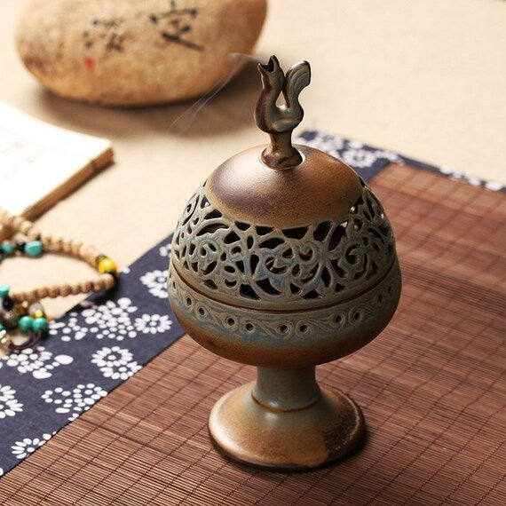 Handmade Incense Burner Original Zen Design Antique Style Chinese Artwor